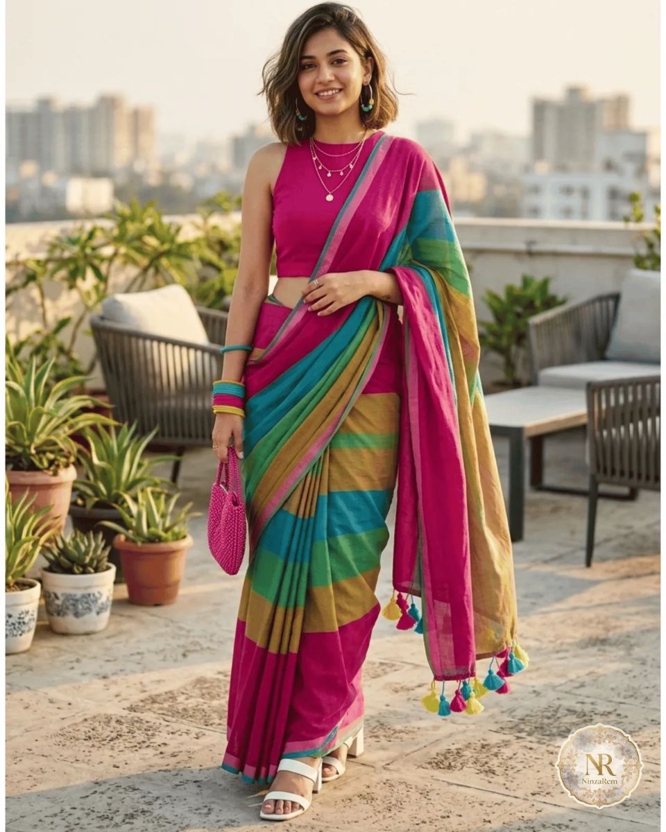 MulCotton Rainbow Saree